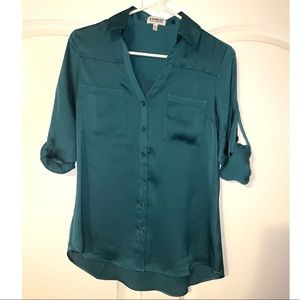 Express Portofino Teal Button Down